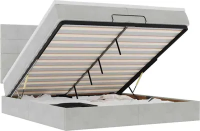 Image de vidaXL Lit ottoman avec matelas gris clair 200x200 cm velours