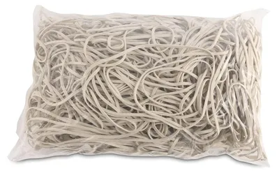 Immagine prodotto di ARTICOLI PER L'UFFICIO: Elastici. Diametro: 130 mm. Colore: Bianco. Peso: 1000 g - 1 kg
