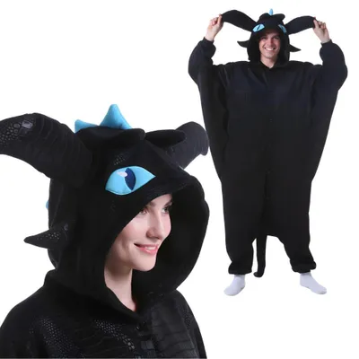 Produktbild von Pyjama Onesie Kigurumi Verkleidung Zahnlos Blau L: 165 - 175cm