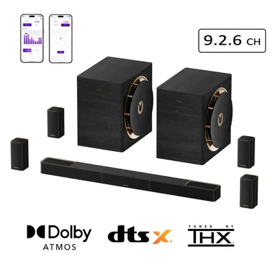 Produktbild von ULTIMEA Skywave X100 Dual 9.2.6 Soundbar mit Dolby Atmos & DTS:X, THX-Tuned, 2x10" Subwoofer, 2000W, 8K Pass-Through, Kabellos