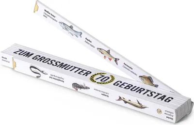 Produktbild von Geschenkidee für Großmutter-Anglerin: bedruckter 2m Zollstock und 30 tolle Fischfotos
