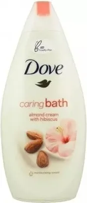 Obrázek produktu pro Dove, Vyživující koupel, mandlový krém s ibiškem, krémové mléko do koupele, 450 ml