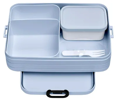 Produktbild von Bento Lunchbox Take A Break Large - Brotdose mit Bento-Box - Meal Prep Box für Sandwiches, Snacks und Reste - Essensbox mit Fächern - 1500 ml - Nordic Blue
