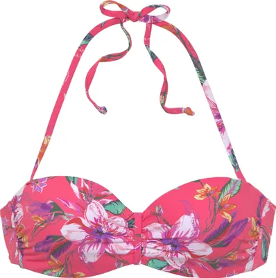 Produktbild von LASCANA Bügel-Bandeau-Bikini-Top Malia rot bedruckt Größe 42 Cup B