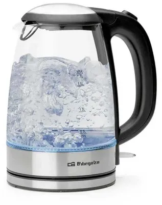 Produktbild von Orbegozo KT 6045, 1,7 l, 2200 W, Schwarz, Transparent, Glas, Edelstahl, Überhitzungsschutz, Drahtlos