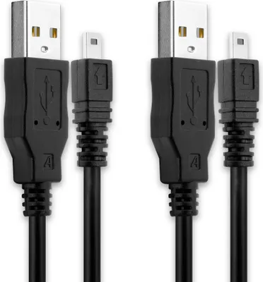 Produktbild von CELLONIC USB Kabel kompatibel mit Sony Alpha 100 A200 A300 A700 A850 A900 / DSC-H200 DSC-H300 DSC-H400 Kamera Ladekabel 8 Pin Camera Mini USB B auf USB A 2.0 Datenkabel  1.5m schwarz PVC