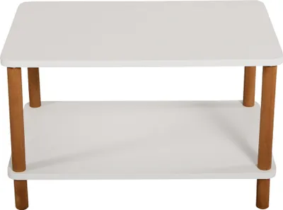Produktbild von Couchtisch Jelling Wohnzimmertisch Rechteckig Kaffeetisch 43 x 70 x 44 cm Sofatisch Weiß