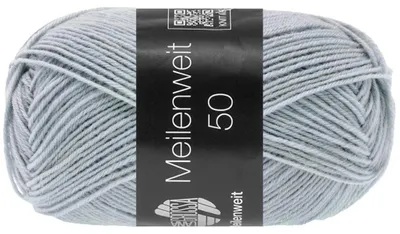 Produktbild von Lana Grossa MEILENWEIT 50 g UNI 4-fach Sockenwolle mit 80 % Schurwolle 210 m Farbe 1416 - Blaugrau