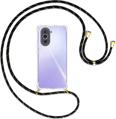 Produktbild von Handykette Backcover-Schutzhülle mit Band (Metall goldfarben) für Huawei nova 10 (NCO-AL00, 6.67'') - schwarz/gold