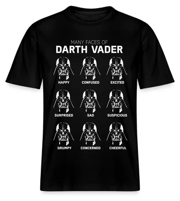 Produktbild von Star Wars Darth Vader Mimik Relaxed Fit Uni T-Shirt, XL, Schwarz