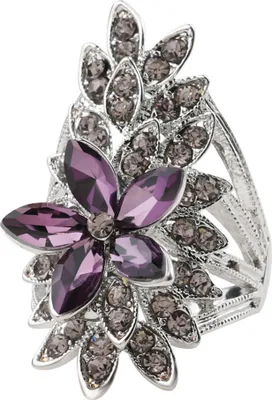 Produktbild von Schillernder, hohler, mit Zirkonia eingelegter Fingerring für Damen, Schmuck, Geschenk-Lila,US 10