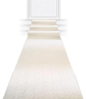 Läufer, rechteckig, 10 x 92 cm, Polyester, geflochten, weiß