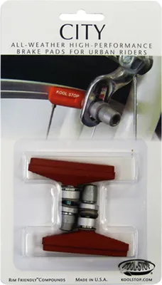 Obrázek produktu pro Brzdové destičky Kool-Stop T9 City Pad V-Brake, L=53mm symetrické, pro hliníkové ráfky, lososové
