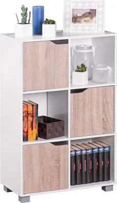 Productafbeelding van Famanu Vitrinekast - Eikenhout - Wit - Modern design