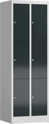 Produktbild von Schließfachschrank Fächerschrank 6 Fächer Spind 180x60x50cm lichtgrau/anthrazitgrau X-520328