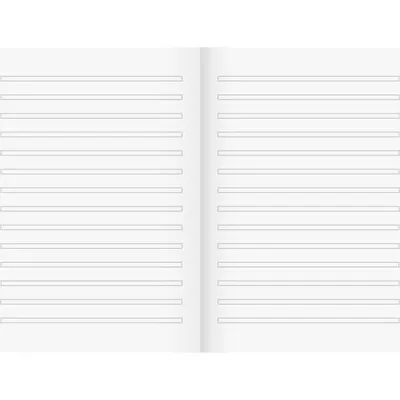 An open notebook with lined pages.