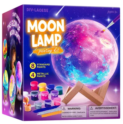 Productafbeelding van Maak-je-eigen maanlamp set voor kinderen. Ideaal als cadeau voor meisjes van 6-12 jaar. Maanlamp