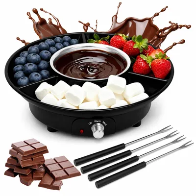 Schokoladenfondue-Set, 260 ml, 4 Gabeln, elektrisch