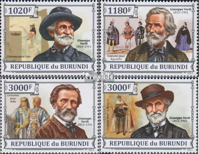 Produktbild von Briefmarken Burundi 2013 Mi 3258-3261 (kompl.Ausg.) postfrisch Giuseppe Verdi