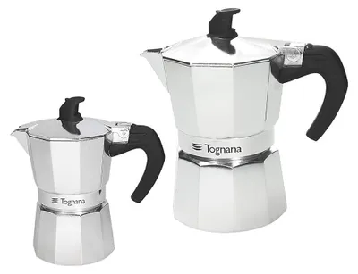 Obrázek produktu pro Sada Tognana Coffee Time – 2 hliníkové moka konvice (1 a 3 šálky), černá