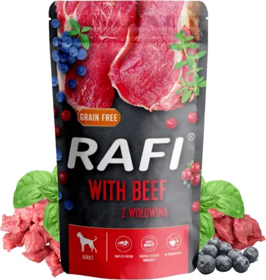 Zdjęcie produktu dla Rafi With Beef No Grain Adult Z Wołowiną Mokra Karma Dla Dorosłego Psa 500G
