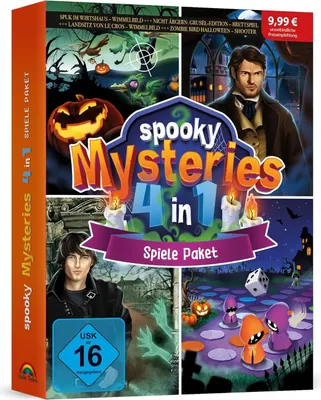 Produktbild von 4in1 Spooky Mysteries Spiele Paket - 4 Games enthalten - Wimmelbild und witziger Shooter