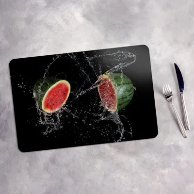 Produktbild von Tischset 6x45x30 cm + 6x10fi cm Platzset Tischmatte Platzmatte Untersetzer - Wassermelone spritzen
