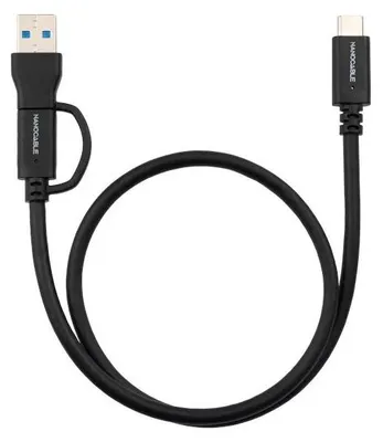 Obrázek produktu pro Nanocable 10.01.4801, 1 m, USB A/USB C, USB C, USB 3.2 Gen 2 (3.1 Gen 2), 10 Gbit/s, Černá