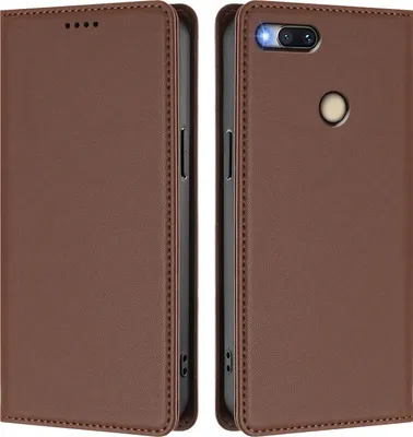 Immagine prodotto di Custodia in pelle per Xiaomi Mi A1 (Mi 5X), custodia a libro magnetica in Finto cuoio con supporto, marrone