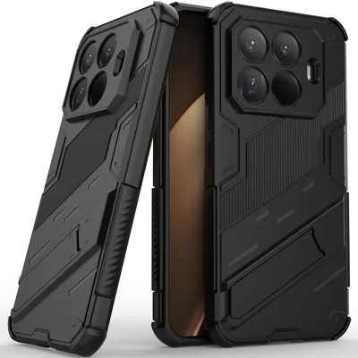 Produktbild von Armor Hülle für Xiaomi 15T Pro Hybrid PC TPU Bumper Stoßfestes Schutzhülle mit Standfunktion Schwarz