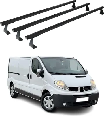 Image de Barres De Toit Transversales Pour OPEL Vivaro 2001-2014 Noir en Aluminium
