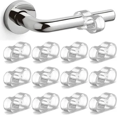 Immagine prodotto di 12 paraurti trasparenti per maniglie delle porte - in PVC | Proteggono pareti e mobili