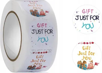 Immagine prodotto di Adesivi decorativi etichette autoadesive Gift in rotolo da 500 pezzi