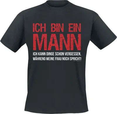 Produktbild von Sprüche T-Shirt Herren Ich bin ein Mann schwarz 4XL