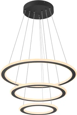 Produktbild von SLV 1007701 ONE FLAT, LED Pendelleuchte, triple, 300cm, 2700/3000K, DALI 2, Touch, schwarz