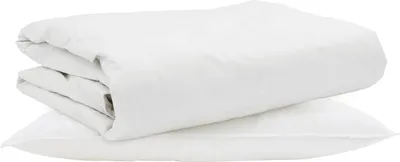 Image de Couverture d'été vidaXL avec 2 coussins, blanche, en duvet