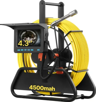 Immagine prodotto di Telecamera per l'ispezione dei tubi - Set di telecamere per fognature - Cavo da 20 m - Risoluzione 720x480 - Impermeabile IP68 - 6 LED regolabili - Batteria da 4500 mAh - Scheda di memoria da 16 GB