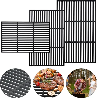 Produktbild von XMTECH 42x28cm Emailliert Gussrost Grillgitter Grillroste Gusseisen Rechteck Grill Zubehör für BBQ Gasgrill Holzkohlegrill