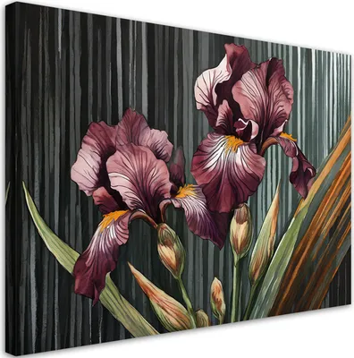 Produktbild von Leinwandbild Rote Blumen 100x70 Feeby Rot bild für die wand bereit zum aufhängen