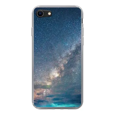 Produktbild von MuchoWow® Handyhülle Schutzhülle Hülle für iPhone SE 2022 Sterne - Sonnensystem - Türkis - Jungen - Mädchen - Kinder Silikon Softcase Handy Hülle - Schutzhülle