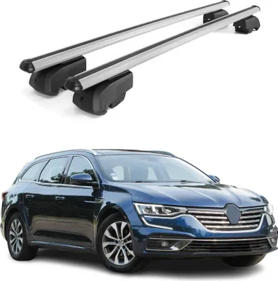 Zdjęcie produktu dla Poprzeczne relingi dachowe do Renault Talisman 2016–2023, aluminium, kolor szary, z homologacją ABE