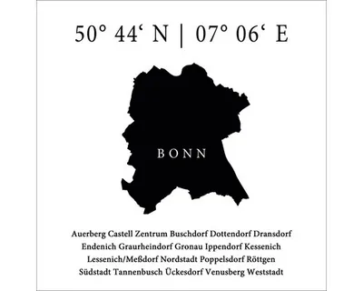 Produktbild von Glasbild Bonn Koordinaten IV 50x50 cm