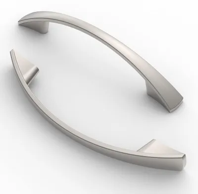 10 Möbelgriffe 96 mm Lochabstand gebürstetes Nickel