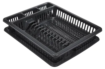 Immagine prodotto di Scolapiatti grande - Vassoio in plastica - 45 x 36 x 7,5 cm - Antracite