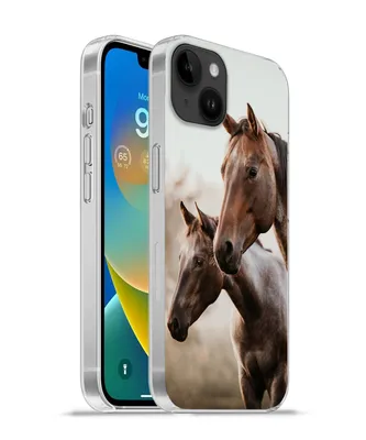 Produktbild von MuchoWow® Handyhülle Schutzhülle Hülle für Apple iPhone 14 Plus - Soft case Pferde - Natur - Braun Silikon Softcase Handy Hülle - Abbildung