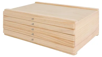 Image de Boîte de rangement, design à 5 niveaux, tiroirs avec plusieurs compartiments, couleur beige