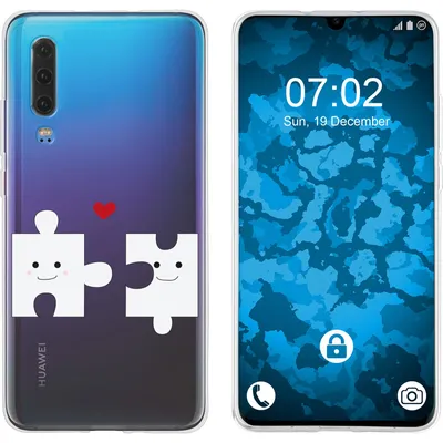Produktbild von PhoneNatic Case kompatibel mit Huawei P30 Silikon-Hülle in Love Herz M1