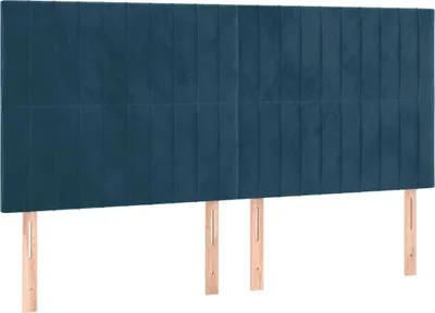 Produktbild von vidaXL Kopfteil Dunkelblau 200 x 5 x 118/128 cm Samt