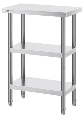 Obrázok produktu pre Pracovný stôl z nehrdzavejúcej ocele na prípravu jedál, komerčný kuchynský stôl, rozmery 14" x 24"