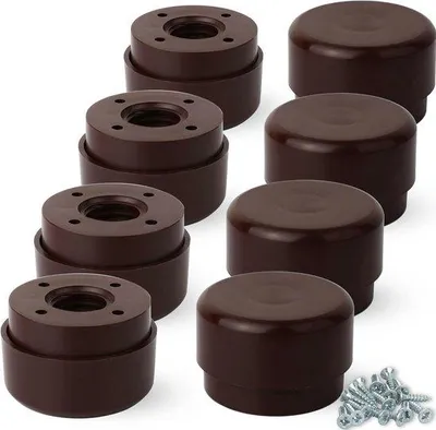 Immagine prodotto di Supporti regolabili per mobili Ø 55 mm, marroni, set da 8 pezzi